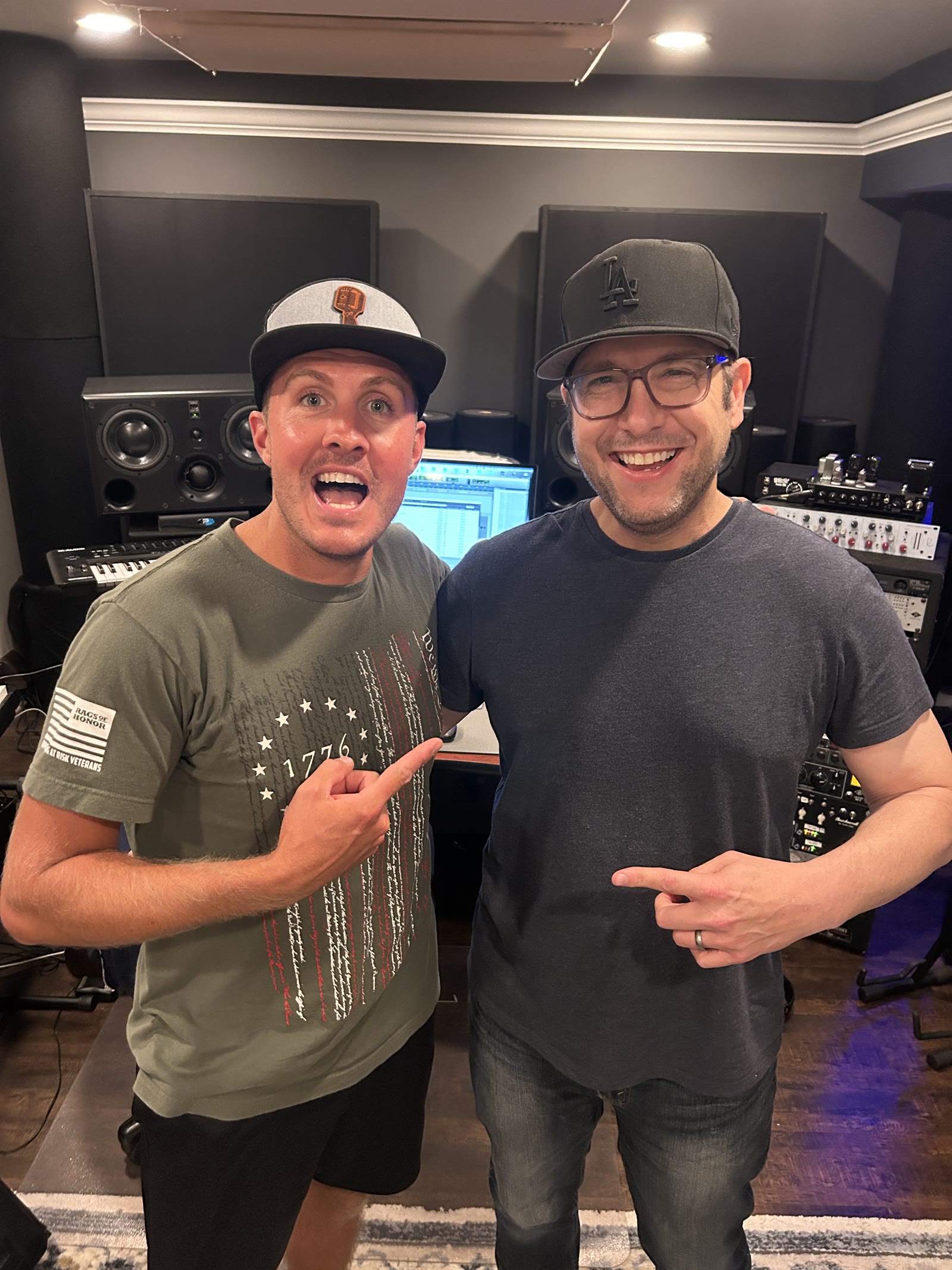 Dave Tough with a collaborator in the studio
